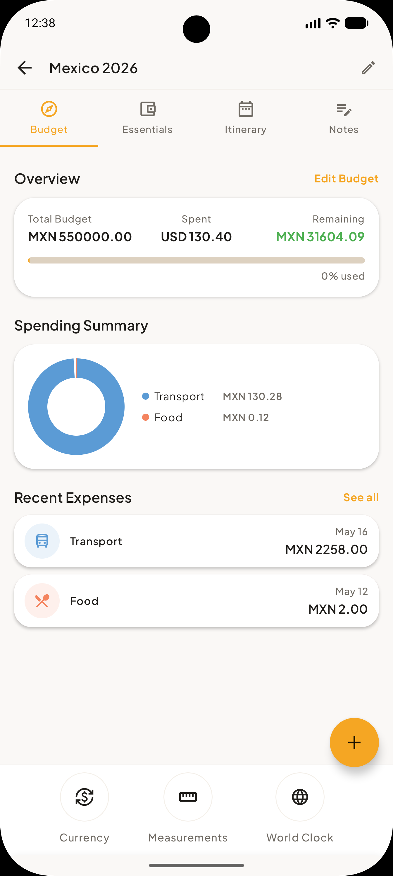 Nomad trip budget tracking